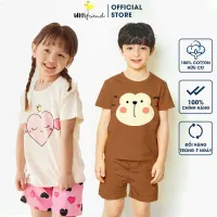 (9-40kg) Đồ bộ quần áo ngắn tay thun cotton dành cho bé trai, bé gái mặc nhà mùa hè Unifriend Hàn Quốc U2022-7. Size đại 5, 6, 8, 10 tuổi