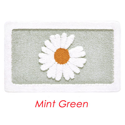 TPR Non-Slip Carpet Bathroom Door Mat Small Daisy Kitchen Entrance Water Absorbent Plush Foot Board Anti-Fall Easy Clean DZ022-4