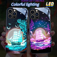 มก. เคสโทรศัพท์เคสสำหรับ VIVO LED มีไฟโทรศัพท์ X30Pro X50Proplus X60proplus X70Proplus X80Pro X90Pro IQOO10Pro 9Pro 8Pro IQOO11Pro แล่นเรือไปตามน้ำ