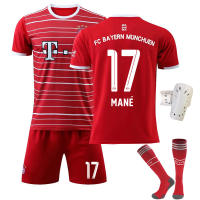 [ในสต็อก] NO.17 Sados Manés NO.9 Robert Lewandowskis NO.25 Thomas Müllers ผู้ชายเด็กแขนสั้นเสื้อฟุตบอล22-23ใหม่ FCS Bayern Munchens Home Training ชุดเสื้อกีฬา