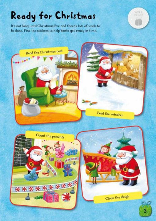 สติ๊กเกอร์ซานตาคลอสหนังสือภาษาอังกฤษ-original-santa-stick-สติกเกอร์สนุกกิจกรรมหนังสือมากกว่า400สติกเกอร์รูปแบบขนาดใหญ่3-8ปีสมุดภาพระบายสี