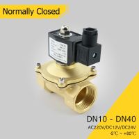 AC220V DC12V DC24V Normally Closed Brass Solenoid Valve With Waterproof Coil DN10/15/20/25/32/40 Water Valve 1/2" For Air Oil Valves