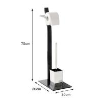 Paper Holders 20*30*70cm Toilet Paper Holder Toilet Brush Integrated Stainless Steel Paper Towel Holder Black