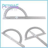 PETIBAG 180องศา สแตนเลสสตีล Goniometer เครื่องวัดมุม ไม้โปรแทรกเตอร์ เครื่องมืองานไม้ ตัวค้นหามุมโลหะ ไม้บรรทัดมุม