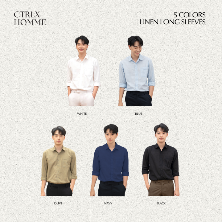 ctrlx-homme-เสื้อเชิ้ตลินินโอเวอร์ไซส์-คอปก-แขนยาว-ผ้าพรีเมี่ยม-คัตติ้งสวย-ยับยาก-รีดง่าย-linen-oversize-5-สี