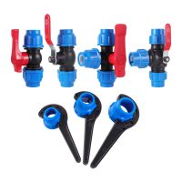 ✹ 20/25/32/40/50mm PE Tube Tee Ball Valve Quick Connector Wrench Tap Tees Water Splitter Garden Irrigation Water Pipe Fittings 1Pc