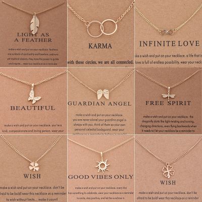 New Trendy Alloy Cute Elegant Sun Love Star Leaves Clover Unicorn Luck Pendant Necklaces for Women Fashion Accessories Jewelry Headbands