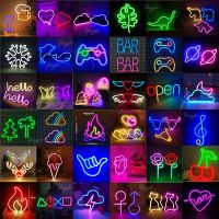 Wholesale Neon Sign Light Custom Led Lamp Night Lights Love Heart Game Bar Room Decor Birthday Wedding Party Shop Kids Gift Night Lights