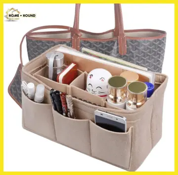 Felt Storage Bag, Coffee Brown Inner Support Bag, Make Up Bag Insert  Organizer