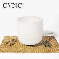 CVNC 6 Inch Frosted Quartz Crystal Singing Bowl CDEFGAB Any One Note with Free Mallet O-ring for Sound Therapy Meditation