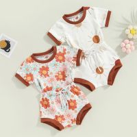 FOCUSNORM 0-3Y Toddler Baby Girls Boys Clothes Sets 2pcs Short Sleeve Sun/Floral Print Tops + Shorts Set  by Hs2023