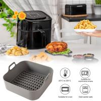 HTRXB เสื่ออุปกรณ์ห้องครัวกระทะถาดหม้อทอด Air Fryer ถาดอบขนมจานอบใช้ซ้ำได้อเนกประสงค์ทำความสะอาดง่าย