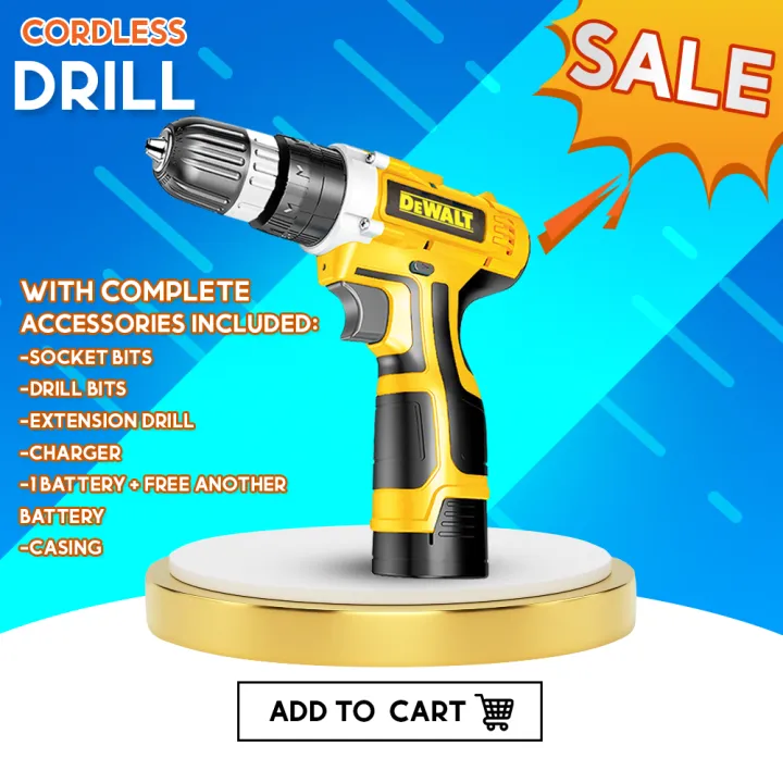 DEWALT 12V Cordless Drill Driver 12V Lithium Battery Power Tools Set ...