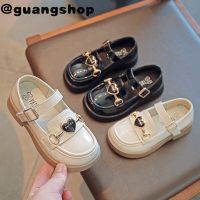 guangshop หัวใจรักส่องแสงหนังสิทธิบัตรสาวรองเท้าแบน Velcro สไตล์น่ารักนุ่มแต่เพียงผู้เดียวเด็กรองเท้าลื่น3-16ปี T22N07CC-59