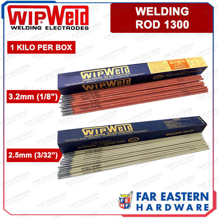 WIPWELD Welding Rod for Mild Steel Electrode 1300 1/8" 3/32" 1 Kilo per