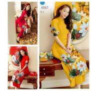 Set Áo Dài Cách Tân Hoa Nổi Thêu 3D Dáng Dài Có Size To - BY2100