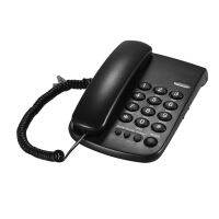 【CW】 Portable Corded Telephone Phone Pause/ Redial/ Flash/ Mute Mechanical Lock Wall Mountable Base Handset for House Home