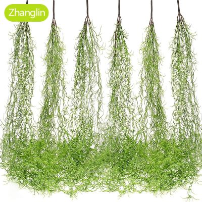 85 cm Green Artificial Plant Moss Ivy Fern Vine Home Garden Decoration Wedding Festival Wall Hanging Leaf Vine Fake Flower Decor Spine Supporters