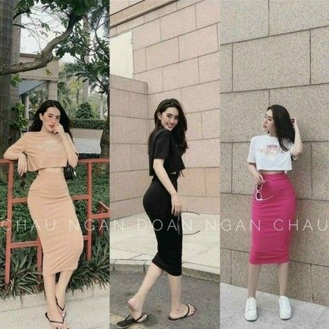 Bộ áo croptop tay con và chân váy bút chì form dài cực xinh  Hàng đẹp với  giá tốt nhất