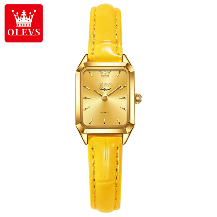 luxury-swiss-brand-olevs-gold-watch-for-women-original-square-dial-leather-strap-two-hand-watch