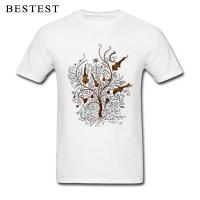 Artist T-shirt Men Musician Tops Custom Violin Fiddle Cello Print T Shirt Adult Father Gift Tees White Retro Tree Print Clothes XS-4XL-5XL-6XL