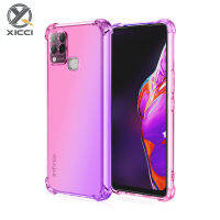 XICCI สำหรับ Infinix Hot 10S เคสไล่ระดับสีครอบ TPU นุ่มซิลิโคนเคสโทรศัพท์มือถือแบบมีด้านหลัง Cover ปลอกกันกระแทก