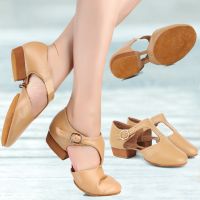 hot【DT】 New Leather Jazz Shoes T Ballet Lyrical Dancing Shoe Teacher Sandal Excercise