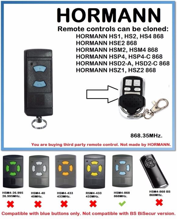 hormann-hse2-868-hse4-868-cloning-remote-control-replacement-868-mhz-fob-new