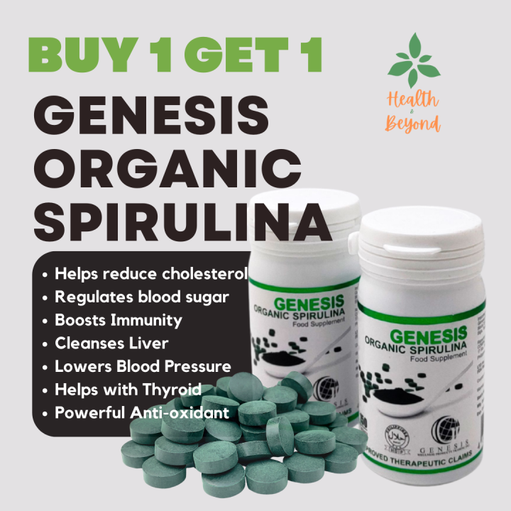BUY 1 GET 1 Genesis Organic Spirulina Health Food Supplement 300
