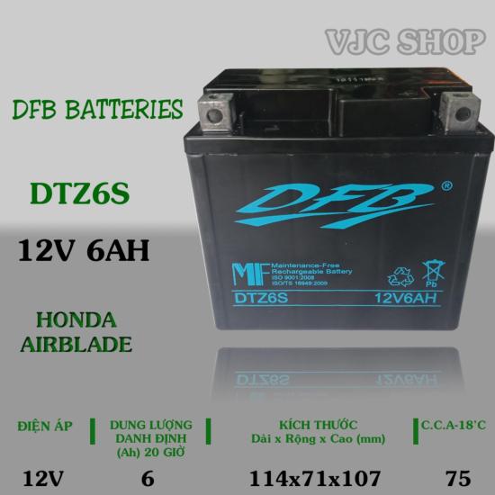 Bình ắc quy xe airblade hãng dfb batteries dung lượng 12v 6ah - ảnh sản phẩm 1