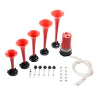 Music Air Horn Car Motorcycle Truck Boat Multi-Tone Five Tube Steam Whistle Modified Speaker 12V Universal