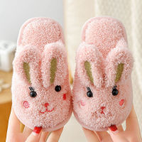 Childrens Warm Cotton Shoes Winter Kids Cute Cartoon Slippers Boys Girls Home Soft Bottom Non-slip Fashion Furry Baby Slippers