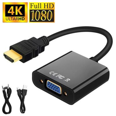❒✱ HD 1080P HDMI-compatible to VGA Adapter Cable With Audio Power Port Converter Apply to PS4 XBOX PC Laptop HDTV Projector Monitor