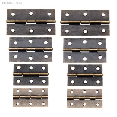 【CC】 DRELD 2Pcs Cabinet Door Luggage Hinge Jewelry Wood Boxes 6 Holes Decoration with Screw