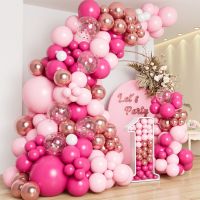 hotx【DT】 Pink Gold Balloons Garland Arch Birthday Kids Wedding Supplies Baby Shower Ballon