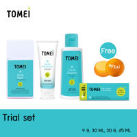 [Trial set] Tomei Anti-Acne Cream Plus 9g. + Tomei Acne Mask 30 ml. + Tomei Facial Moisturizer 30 g. + Tomei Facial Cleanser 45 ml Free MIZZI Lip Balm มิซซี่ ลิปบาล์ม