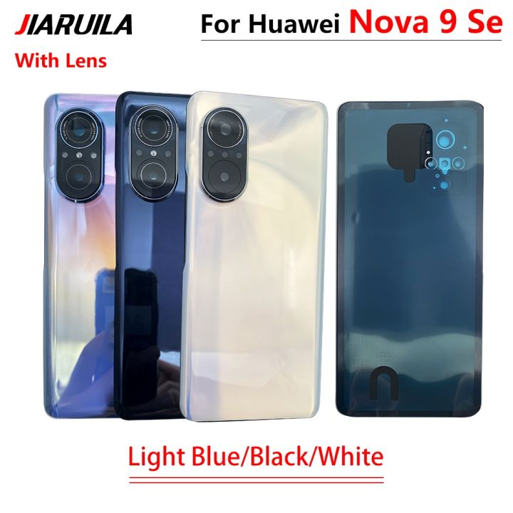 new-back-glass-rear-cover-with-camera-lens-for-huawei-nova-9-9-se-9-pro-battery-door-rear-housing-cover-case-with-ahesive