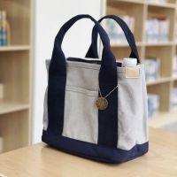 2023 Original✧▥ Japans lotte laminated canvas bag lunch bag bag hand bag new canvas bags rose noire