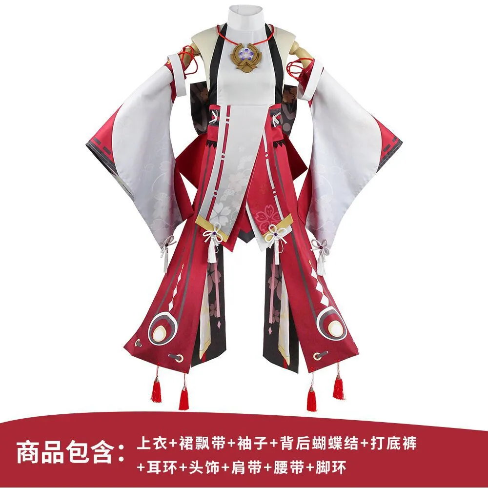 Genshin Impact Yae Miko Guuji Yae Cosplay Costume Genshin Deguisement Wig  Dress Party Outfit Halloween Costumes For Women 