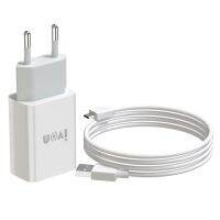 IVON AD-33 2 In 1 2.1A Single USB Port Travel Charger + 1M USB To Micro USB Data Cable Set, US Plug