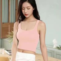 SUHUA เสื้อท่อนบน ความงามกลับ bralette ระบายอากาศได้ระบายอากาศ แถบลายทาง สำหรับเด็กผู้หญิง สำหรับผู้หญิง ชุดชั้นในกีฬาชุดชั้นใน สีทึบทึบ รูปตัวยู ชุดชั้นในสตรีสตรี ยกทรงสายเดี่ยว เสื้อครอป สปอร์ตบรา