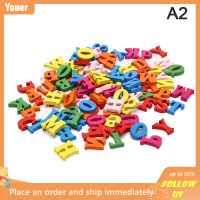 【Youer】 100ชิ้น/เซ็ตตัวอักษรไม้ที่มีสีสันสำหรับเด็กของเล่นการศึกษา