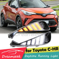 LED DRLไฟตัดหมอกToyota C-HR CHR AX10 2020 2021 Daytime RunningไฟตัดหมอกแสงBezelแบบไดนามิกสัญญาณเลี้ยวต่อเนื่อง