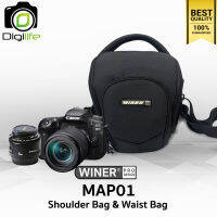 Winer Bag MAP01 Black ( Shoulder Bag &amp; Waist Bag ) กระเป๋ากล้อง กระเป๋าสะพายทรง 3เหลี่ยม คาดเอวได้