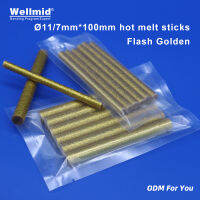 7mm 11mm × 100mm Flash Golden Eure Hot Melt กาวแท่งสำหรับปืนความร้อนกาว Araldite DIY เครื่องมือซ่อมอุปกรณ์เสริมโลหะผสม-czechao