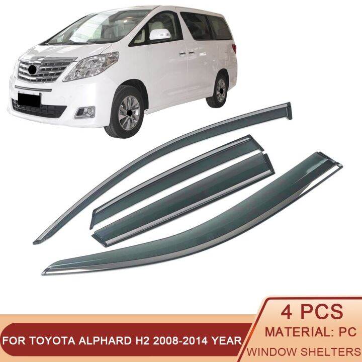 สำหรับโตโยต้า-alphard-h2-2008-2014ที่บังแดดหน้าต่างรถที่บังฝนชีลด์ที่บังแสงกระจกรถที่กำบังป้องกันที่คลุม-lis-pigura-สติกเกอร์เครื่องประดับ