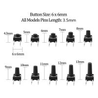 【✎】 Tolsen Tools mall 20ชิ้น/ล็อต6X6มม. แผงรู้สึกได้ด้วยการสัมผัสชั่วขณะสวิตช์ปุ่มกดเล็กๆจุ่ม4pin 6x6x4 3มม./5/6/7/8/9/10/11/12/13มม.