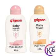 Combo phấn rôm + phấn thơm Pigeon 200g nắp màu an toàn cho bé