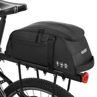 2023☏ Mountain Bike Bag Waterproof Cycling Rear Seat Bag Bicycle Panniers Large Capacity Backpack PU Leather Cycling Handbag