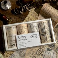 Vintage Letter Map Masking Washi Tape Set Retro Old paper Decorative Adhesive Tape Diy Scrapbooking Sticker Label Stationery